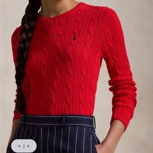 Cable-Knit Cotton Crewneck Sweater